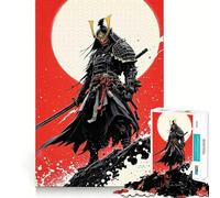 Rompecabezas Samurai Warrior Red Sun para Adultos, 1000 Piezas, lógica Clara, Juguete, pasatiempo Tranquilo, Corte Perfecto, Regalo Elegante (50x75cm)