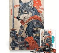 Rompecabezas Samurai Wolf de 1000 Piezas para Adolescentes Juguete Intelectual para Disfrutar en Familia Corte de Calidad (50x75cm)