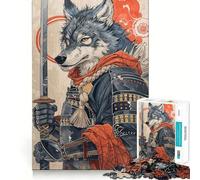 Rompecabezas Samurai Wolf de 1000 Piezas para Adultos, Juguete para ejercitar la Mente, diseño Casual y Relajante, Pieza de colección de Arte para armar (38x26cm)