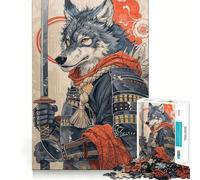 Rompecabezas Samurai Wolf para Adolescentes, 1000 Piezas Fortalece la Memoria Pasatiempo Tranquilo Borde de Calidad Regalo Festivo (38x52cm)