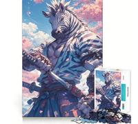 Rompecabezas Samurai Zebra Sakura de 1000 Piezas para Adultos Juguete para ejercitar la Mente Diseño Casual y Relajante Colección de Arte para armar Pieza (38x52cm)