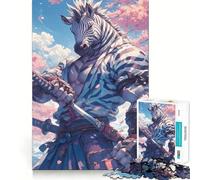 Rompecabezas Samurai Zebra Sakura de 1000 Piezas para Adultos, para ejercitar la Mente y aliviar el estrés Decoración de Pared con Bordes precisos (38x26cm)
