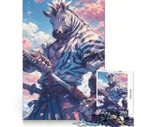Rompecabezas Samurai Zebra Sakura de 1000 Piezas para Adultos, para ejercitar la Mente y aliviar el estrés Decoración de Pared con Bordes precisos (38x26cm)
