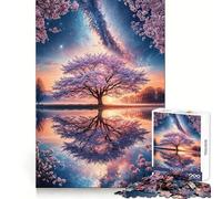 Rompecabezas Santuario Sakura bajo Las Estrellas, 1000 Piezas, para Adolescentes Juguete para ejercitar la Mente, Relajante y Divertido Diseño para armar 38x26cm