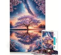Rompecabezas Santuario Sakura Estelar para Adultos, 1000 Piezas, Smart Reason Toy Family Bond, Bordes Lisos, Exhibición Artística 50x75cm