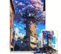 Rompecabezas Santuario Urbano Sakura,1000 Piezas,Juego Divertido sin Rebabas,Piezas de Corte Limpio,portátil,Ideal para Viajes (50x75cm)