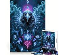 Rompecabezas Sapphire Raven Stonimal de 1000 Piezas para Adultos Que mejoran la Memoria y alivian la ansiedad Decoración de Pared con Bordes Afilados (50x75cm)