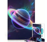 Rompecabezas Saturno en Colores arcoíris de 1000 Piezas para Adolescentes Juguete Intelectual para Disfrutar en Familia Corte de Calidad (50x75cm)
