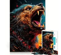 Rompecabezas Savage Wolf de 1000 Piezas para Adultos Juguete Inteligente para Jugar Juntos Diversión con Corte preciso Exhibición artística (38x52cm)