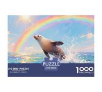 Rompecabezas Sea León De 1000 Piezas para Adultos, Puzzle Océano con Arco Iris Adultos, Rompecabezas Educativo Doméstico 38x26cm/1000pcs