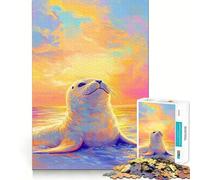 Rompecabezas Seal Sunset de 1000 Piezas para Adolescentes Que Mejora la Memoria, fácil de Usar, para el Ocio, con Corte Firme, para decoración de Pared (50x75cm)