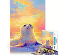 Rompecabezas Seal Sunset de 1000 Piezas para Adultos Que Mejora la Memoria y Alivia la ansiedad Decoración de Pared con Bordes Afilados (38x26cm)