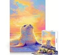 Rompecabezas Seal Sunset para Adultos, 1000 Piezas, lógica Clara, Juguete, pasatiempo Tranquilo, Corte Perfecto, Regalo Elegante (38x52cm)