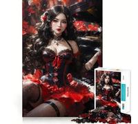 Rompecabezas Secretos en Escarlata de 1000 Piezas para Adultos Juguete para el hogar Disfrute de un Corte Fino Regalo Ideal para Papá Noel (50x75cm)
