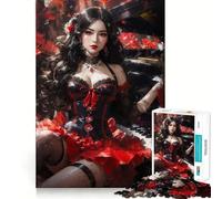 Rompecabezas Secretos en Escarlata para Adultos, 1000 Piezas, Rompecabezas Mental Relajado, Patrón de Ensamblaje, Artículo de Deseo de Santa Claus (38x26cm)