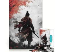 Rompecabezas Sekiro Samurai de 1000 Piezas para Adultos Juguete de lógica Estimulante para un Juego Relajante Bordes Transparentes Regalo conmovedor (38x52cm)