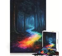Rompecabezas Sendero Arcoíris en el Bosque de 1000 Piezas para Adolescentes Juguete de lógica Fina, fácil de Usar, con Bordes limpios, Ideal para Festivales (38x26cm)