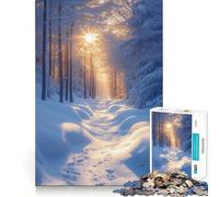 Rompecabezas Sendero de Bosque Invernal con luz Solar para Adolescentes 1000 Piezas Divertido Juego de Memoria Superficie Lisa sin Rebabas Regalo de cumpleaños Juguete para ejercitar la Mente