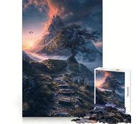 Rompecabezas Sendero de la Cumbre del Atardecer, 1000 Piezas para Adolescentes Mejora la Memoria Divertido y Relajante Bordes Afilados 38x52cm
