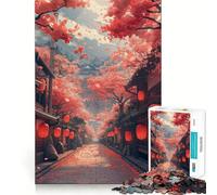 Rompecabezas Sendero de Linternas Rojas de 1000 Piezas para Adolescentes Mejora la Memoria Ideal para Relajarse Diseño artístico con Corte nítido (50x75cm)