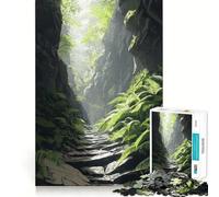 Rompecabezas Sendero de Piedra a través del Bosque para Adultos, 1000 Piezas, Juguete para ejercitar la Mente, Divertido, Corte de precisión, 38x26cm