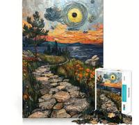 Rompecabezas Sendero de Piedra al Atardecer de 1000 Piezas para Adolescentes Juguete Inteligente para el hogar Corte preciso Regalo Original 50x75cm