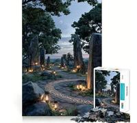 Rompecabezas Sendero de Piedra Místico al Anochecer de 1000 Piezas para Adultos Juguete de lógica Resistente, Divertido y Relajante Bordes definidos Regalo Memorable (50x75cm)