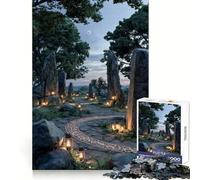 Rompecabezas Sendero de Piedra Místico al Anochecer de 1000 Piezas para Adultos Juguete de lógica Resistente, Divertido y Relajante Bordes definidos Regalo Memorable (50x75cm)