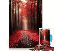 Rompecabezas Sendero del Bosque Rojo para Adultos, 1000 Piezas, Diseño para Mejorar la Memoria y Aliviar el Estrés, Regalo Memorable (50x75cm)