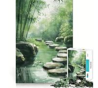 Rompecabezas Sendero del Jardín Zen de 1000 Piezas Ejercicio Mental Divertido Piezas de Ajuste preciso Una Forma entretenida de Pasar el Tiempo Libre (38x52cm)