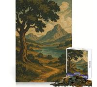 Rompecabezas Sendero Susurrante hacia el Lago de la Montaña de 1000 Piezas para Adultos Potencia la Mente, Relajante y Divertido Bordes Uniformes Regalo Ideal (38x52cm)