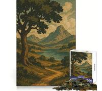 Rompecabezas Sendero susurrante hacia el Lago de la montaña para Adolescentes, 1000 Piezas, estimulación Mental, distracción Suave, Encaje Firme, Regalo navideño (50x75cm)