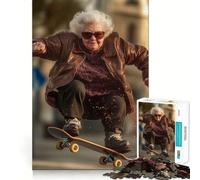 Rompecabezas Senior Skateboarder de 1000 Piezas para Adolescentes, Juguete de Tren lógico, Ligero, Relajante, de Corte Suave, decoración de Pared (38x26cm)