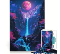 Rompecabezas Serene Neon Nights de 1000 Piezas para Adolescentes Juguete Intelectual para Disfrutar en Familia Corte de Calidad (38x26cm)