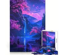 Rompecabezas Serene Neon Nights de 1000 Piezas para Adolescentes: Mejora la Memoria, relajación Mental, Bordes Afilados, Regalo Creativo (50x75cm)