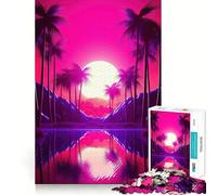 Rompecabezas Serene Synthwave Paradise de 1000 Piezas para Adolescentes Rompecabezas fácil de armar Ocio Impecable Regalo Ideal para pedirle a Papá Noel (38x52cm)