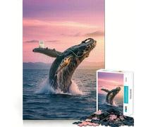 Rompecabezas Serenidad Canto de Ballena de 1000 Piezas Juego cognitivo Divertido Troquelado de Alta precisión aliviar el estrés (38x26cm)