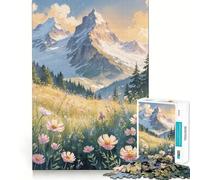 Rompecabezas Serenidad de Pradera Alpina de 1000 Piezas para Adultos Divertido Juego de Memoria Requiere Corte Experto Actividad Relajante para Grupos en Interiores (50x75cm)