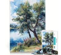 Rompecabezas Sereno Curva del Río de 1000 Piezas para Adolescentes, Juguete de Tren lógico, Ligero y Relajante, de Corte Suave, decoración de Pared (50x75cm)