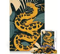 Rompecabezas Serpiente Amarilla Entre Hojas para Adultos 1000 Piezas Entrenamiento de Memoria Tiempo Bien Invertido Bordes Precisos (50x75cm)