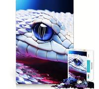 Rompecabezas Serpiente Blanca con Ojos Azules 1000 Piezas Entrenamiento Mental Divertido Componentes Resistentes y Lisos Entretenimiento Cautivador para Interiores Acogedores (50x75cm)