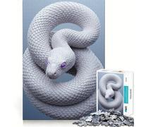 Rompecabezas Serpiente Blanca con Ojos Morados 1000 Piezas Juguete de Construcción Focus Ajuste Espacios Una Actividad Recompensadora para Días Lluviosos (50x75cm)