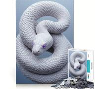 Rompecabezas Serpiente Blanca con Ojos Morados 1000 Piezas para Adolescentes Juego para Estimular la Mentalidad Montaje Firme y Seguro Actividad Divertida para la Familia (38x52cm)