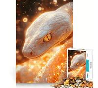 Rompecabezas Serpiente Blanca en Primer Plano 1000 Piezas Entrenamiento Mental Diversión Corte Limpio Componentes Resistentes Entretenimiento Cautivador para Interiores Acogedores (50x75cm)