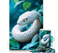 Rompecabezas Serpiente Blanca Entre el Follaje 1000 Piezas Mejora la Concentración Diversión Corte Láser para un Encaje Actividad para Compartir con Seres Queridos (38x26cm)