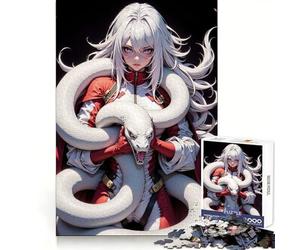 Rompecabezas Serpiente Blanca ﹨u Mujer para Adolescentes 1000 Piezas Bienestar Cerebral Relajante Diversión Regalo Ideal (50x75cm)