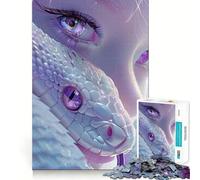 Rompecabezas Serpiente Blanca y Niña 1000 Piezas Juguete de Construcción Focus Ajuste Espacios Una Actividad Recompensadora para Días Lluviosos (50x75cm)