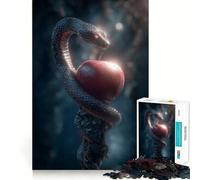 Rompecabezas Serpiente con Manzana en Jardín Oscuro para Adultos, 1000 Piezas, Desarrollo de la Memoria, Alivio del Estrés, Diseño para Ensamblar, Regalo Memorable (50x75cm)