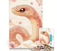 Rompecabezas Serpiente Entre Flores de Cerezo de 1000 Piezas para Adultos Think Smart Toy Family Joy Pieza de Arte de Corte preciso (38x26cm)