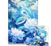 Rompecabezas Serpiente Entre Flores para Adolescentes, 1000 Piezas, Recall Upgrade Calm Relax Clear Cut Art Collection Piece (38x52cm)